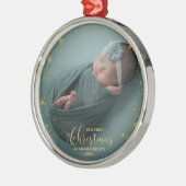 Onze eerste kerst als grootouders Foto-versiering Metalen Ornament (Links)