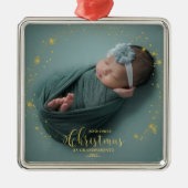 Onze eerste kerst als grootouders Foto-versiering Metalen Ornament (Voorkant)