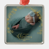Onze eerste kerst als grootouders Foto-versiering Metalen Ornament (Voorkant)