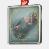 Onze eerste kerst als grootouders Foto-versiering Metalen Ornament (Links)