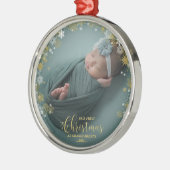 Onze eerste kerst als grootouders Foto-versiering Metalen Ornament (Links)