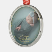 Onze eerste kerst als grootouders Foto-versiering Metalen Ornament (Links)