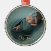 Onze eerste kerst als grootouders Foto-versiering Metalen Ornament (Voorkant)