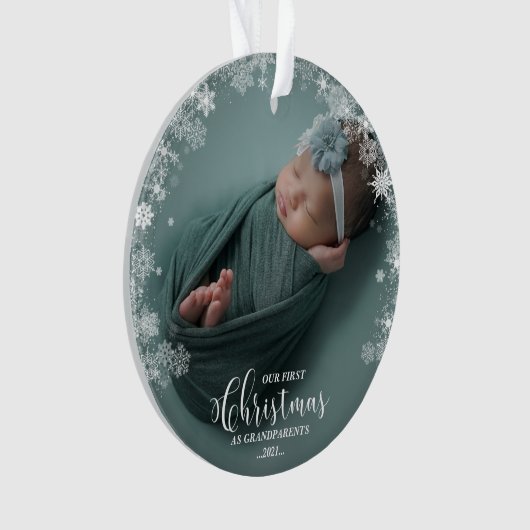 Onze eerste kerst als grootouders Foto-versiering Ornament (voorkant)