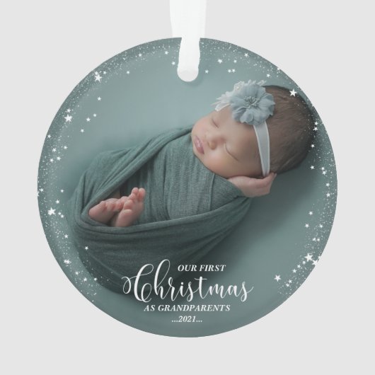 Onze eerste kerst als grootouders Foto-versiering Ornament (achterkant)