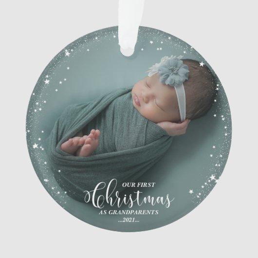 Onze eerste kerst als grootouders Foto-versiering Ornament (voorkant)