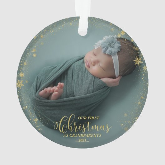 Onze eerste kerst als grootouders Foto-versiering Ornament (achterkant)
