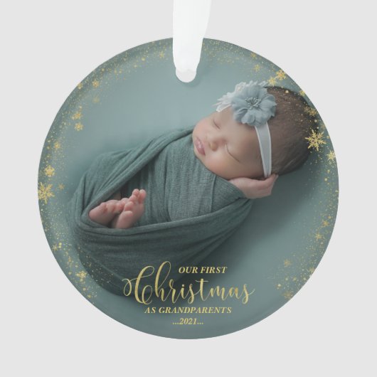 Onze eerste kerst als grootouders Foto-versiering Ornament (voorkant)