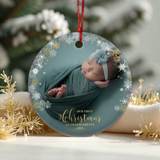 Onze eerste kerst als grootouders Foto-versiering Ornament