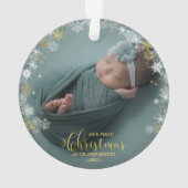 Onze eerste kerst als grootouders Foto-versiering Ornament (achterkant)