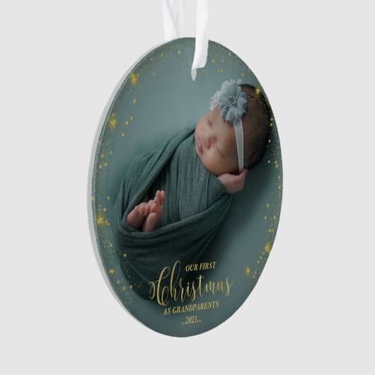 Onze eerste kerst als grootouders Foto-versiering Ornament (voorkant)