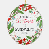 Onze eerste kerst als grootouders | Foto Wreath Keramisch Ornament (Links)
