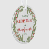 Onze eerste kerst als grootouders | Foto Wreath Ornament (voorkant)