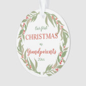 Onze eerste kerst als grootouders | Foto Wreath Ornament (voorkant)
