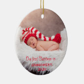 Onze eerste kerst als grootouders, fotofeestdag keramisch ornament (Rechts)