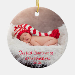 Onze eerste kerst als grootouders, fotovakantie keramisch ornament