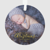 Onze eerste kerst als grootouders goud folie ornament (achterkant)