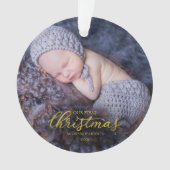 Onze eerste kerst als grootouders goud folie ornament (voorkant)