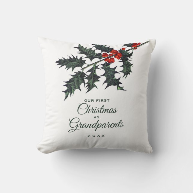 Onze eerste kerst als grootouders  Holly Kussen (Voorkant)