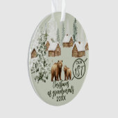 Onze eerste kerst als grootouders ijsbeer  ornament (voorkant)