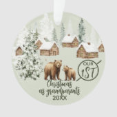 Onze eerste kerst als grootouders ijsbeer  ornament (voorkant)