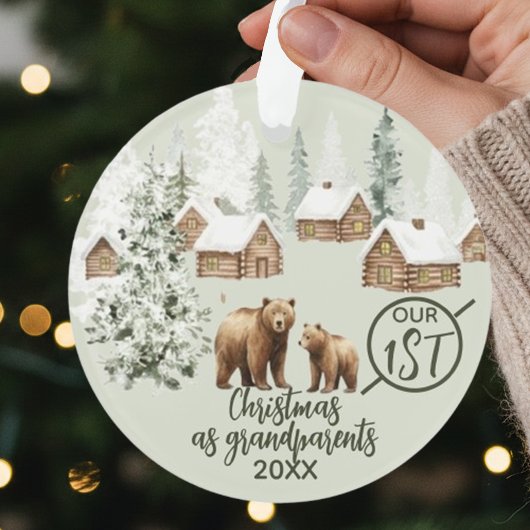 Onze eerste kerst als grootouders ijsbeer  ornament