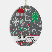 Onze eerste kerst als grootouders keramisch ornament (Rechts)