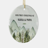 Onze eerste kerst als grootouders keramisch ornament (Rechts)