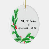 Onze eerste kerst als grootouders keramisch ornament (Rechts)