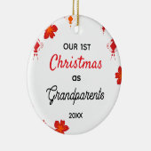 Onze eerste kerst als grootouders keramisch ornament (Rechts)