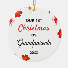 Onze eerste kerst als grootouders keramisch ornament