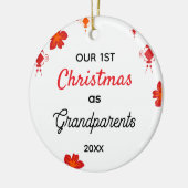 Onze eerste kerst als grootouders keramisch ornament (Links)