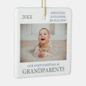 Onze eerste kerst als grootouders keramisch ornament (Rechts)