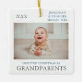 Onze eerste kerst als grootouders keramisch ornament (Voorkant)