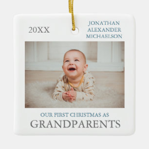 Onze eerste kerst als grootouders keramisch ornament