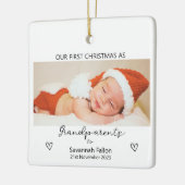 Onze eerste kerst als grootouders keramisch ornament (Links)
