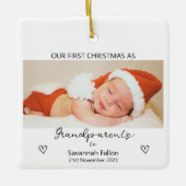 Onze eerste kerst als grootouders keramisch ornament (Voorkant)