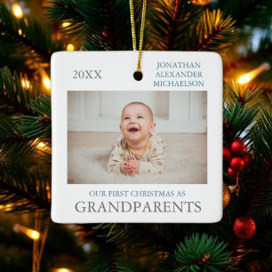 Onze eerste kerst als grootouders keramisch ornament