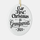 Onze eerste kerst als grootouders keramisch ornament (Rechts)