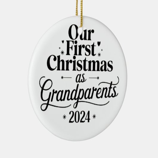 Onze eerste kerst als grootouders keramisch ornament (Rechts)