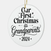 Onze eerste kerst als grootouders keramisch ornament (Links)