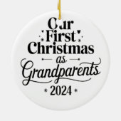 Onze eerste kerst als grootouders keramisch ornament (Achterkant)