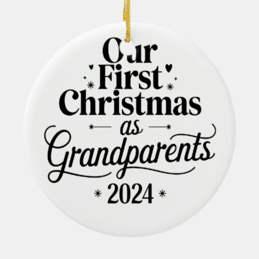 Onze eerste kerst als grootouders keramisch ornament (Achterkant)