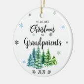 Onze eerste kerst als grootouders keramische naam keramisch ornament (Links)