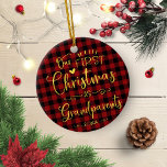 Onze eerste kerst als grootouders kletsen Rustisch Keramisch Ornament<br><div class="desc">Onze eerste kerst als grootouders kletsen Rustisch</div>