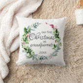 Onze eerste kerst als grootouders Modern Wreatn Kussen (Deken)