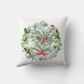 Onze eerste kerst als grootouders Modern Wreatn Kussen (Achterkant)