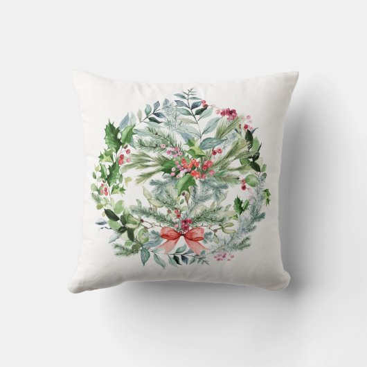 Onze eerste kerst als grootouders Modern Wreatn Kussen (Achterkant)