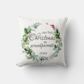 Onze eerste kerst als grootouders Modern Wreatn Kussen (Voorkant)