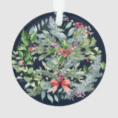 Onze eerste kerst als grootouders Modern Wreatn Ornament (achterkant)